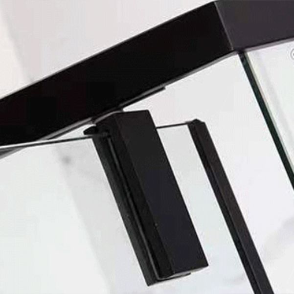 Black Semi Frameless Tempered Glass Shower Door Pivot Shower Door