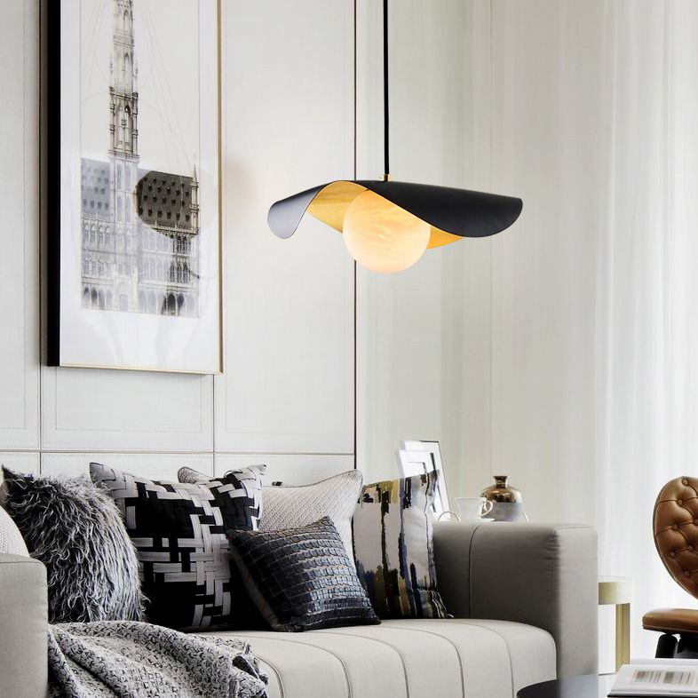 Luz de colgante colgante de suspensión en forma de sombrero Luz de techo colgante contemporáneo para sala de estar