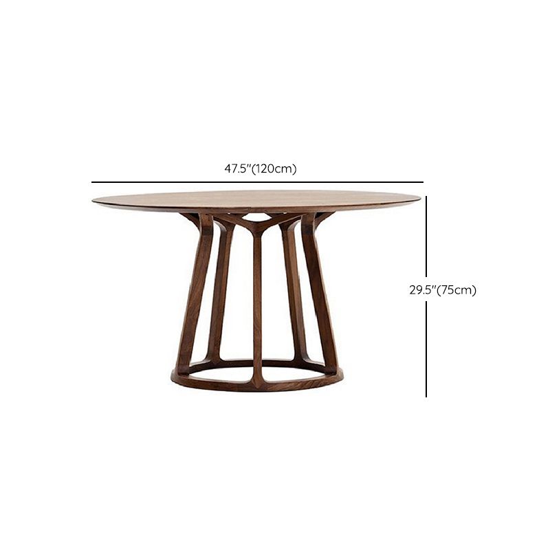 Contemporary 1/2/5 Pieces Furniture Round Solid Wood Dining Set in Brown