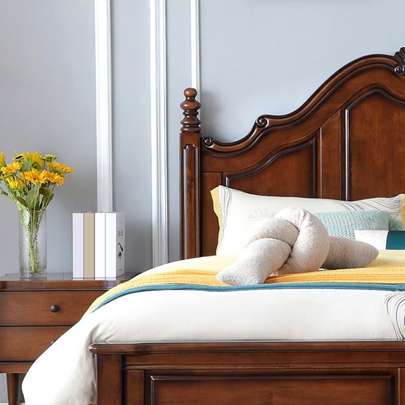 Queen Size Traditional Wood Bed 71.7" W Bed Frame with Mattress