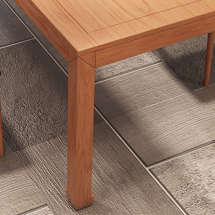 Solid Wood Top Dining Table Rectangle Dining Table with 4 Legs