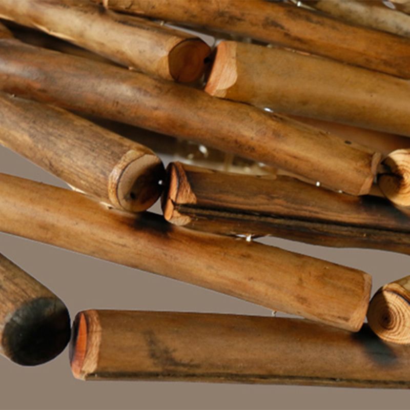 1 Light Pendant Lighting Fixture Modern Style Stick Shape Wood Hanging Light