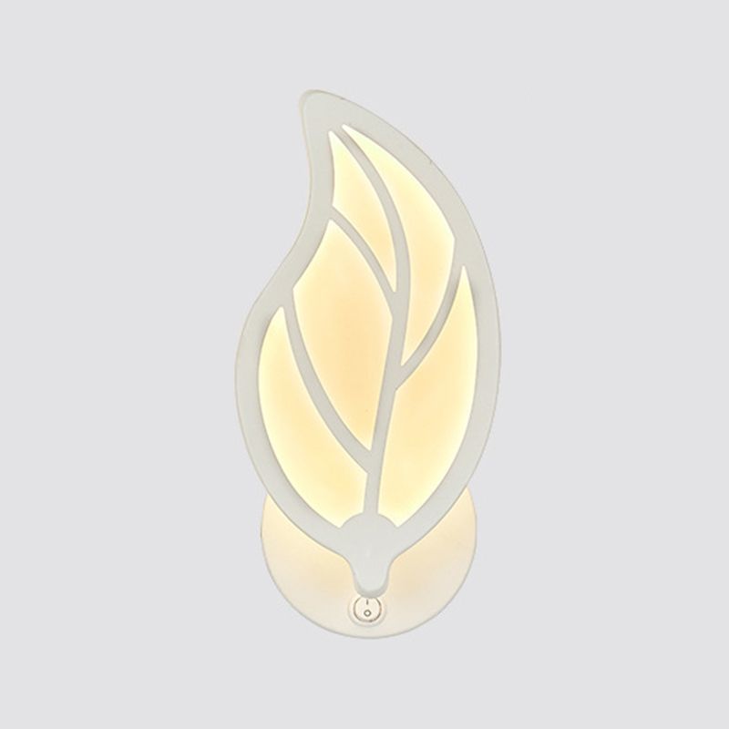 White Simplicity Acrylic LED Wall Lamp Contemporary Style Living Room Hallway Sconce Light