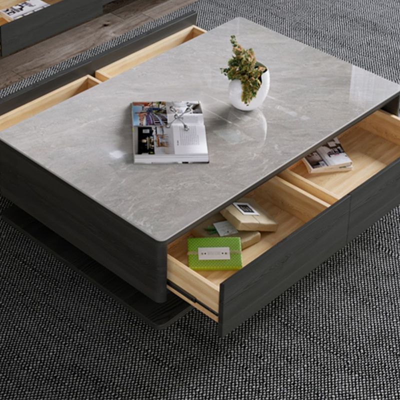Rectangle Single Coffee Table Glam 1 Coffee Table with 4 Drawers