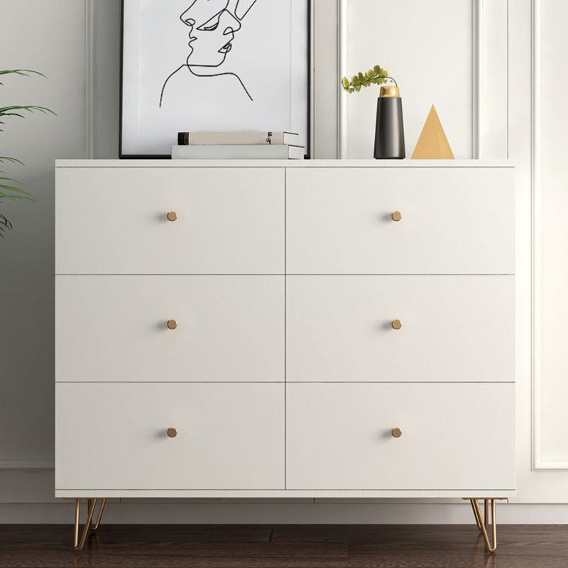 White Contemporary Chest Wood Storage Chest Dresser for Bedroom , 15.7" Wide