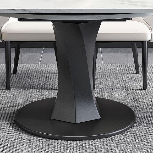 Mesa de comedor redonda Simplicity, mesa de piedra sinterizada con base de pedestal