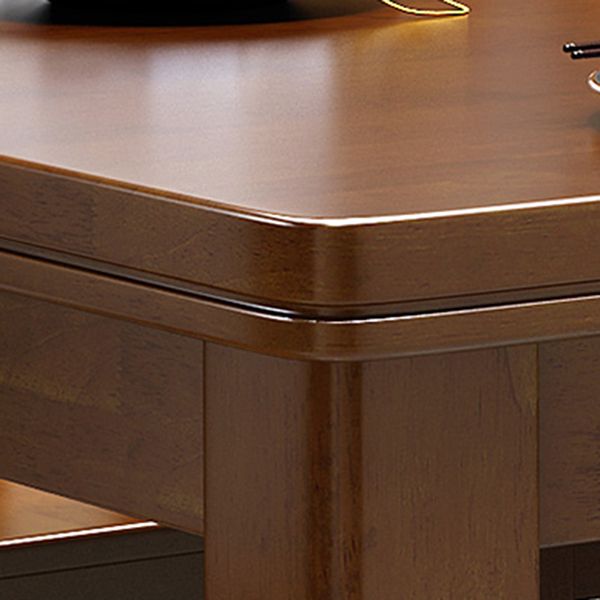 Mid-Century Modern Rectangle Dining Table Solid Wood Dining Table with 4 Legs