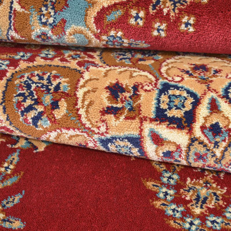 Luxury Floral Printed Rug Multicolor Polyester Area Carpet Non-Slip Backing Rug for Living Room