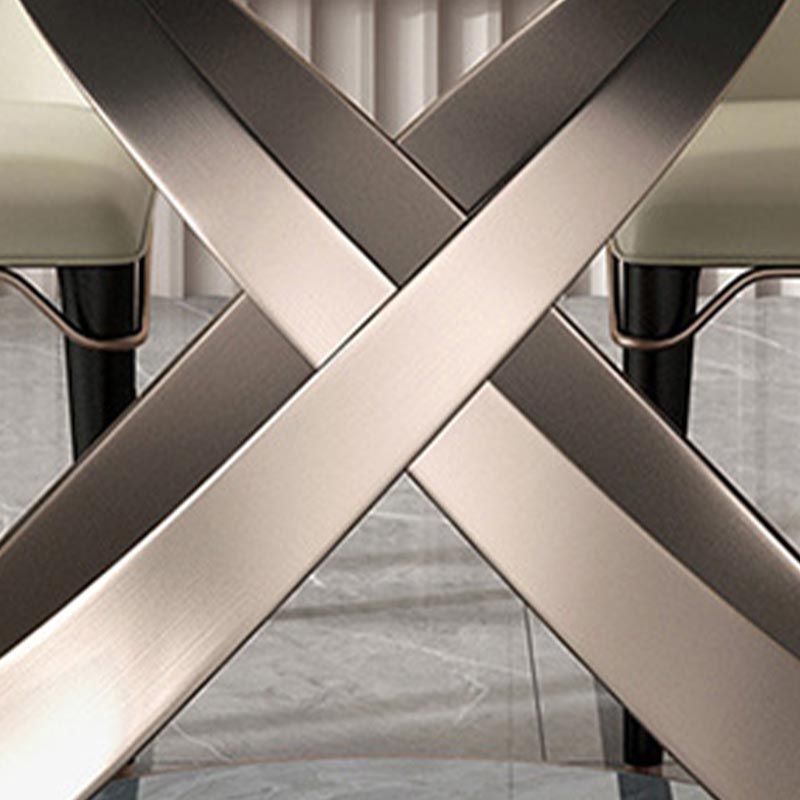 Nordic Sintered Stone Top Dining Set Rectangular 1/4/5/6/7 Pieces Dining Room Table Set