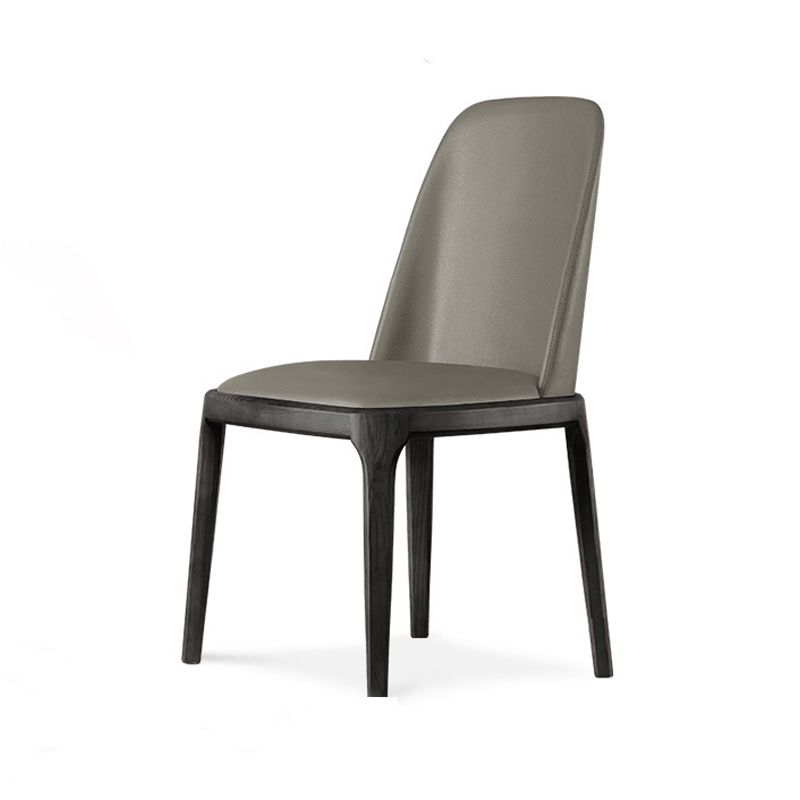 Nordic Style Side Solid Dining Room Chair Leather Parsons Chair for Home Use