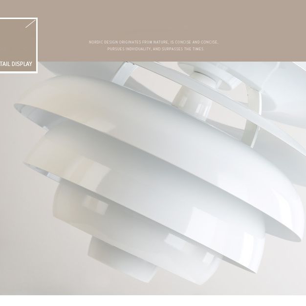 Pine Tree Shaped Creative Hanging Light Post-modern Style Aluminum Alloy Lighting Pendant in White