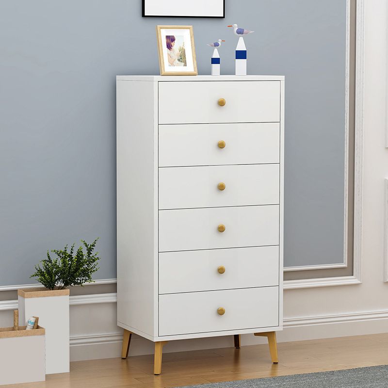 Accent Chest with Soft Close Drawers White Scratch Resistant Chest