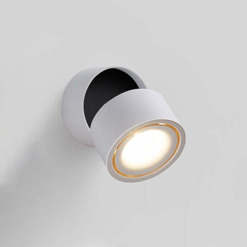 Modern Simple Aluminum Wall Light Cylinder Shape Rotatable Wall Lamp for Living Room