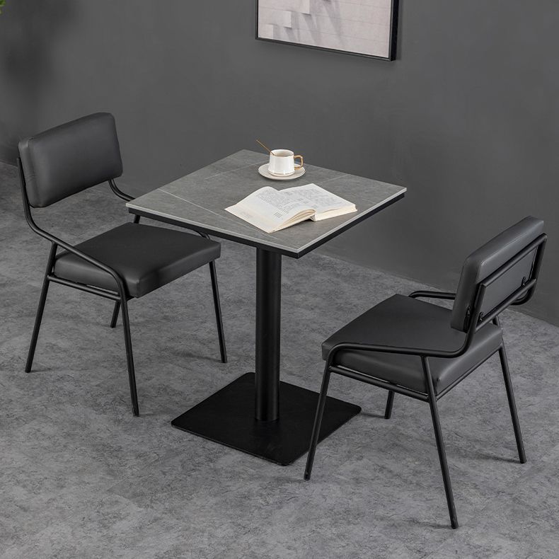 Industrial Dining Room Table Sintered Stone Table with Black Base for Home Kitchen Dinner