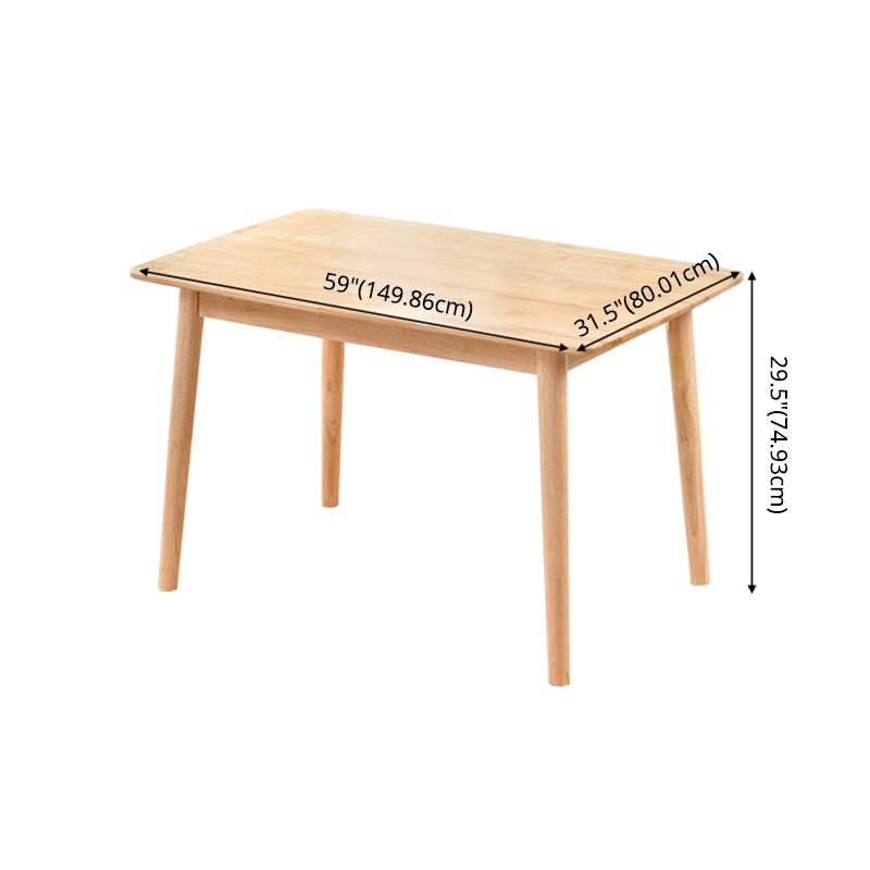 Contemporary Solid Wood Standard Dining Set Rectangle Kitchen Dining Set with 4 Legs Table