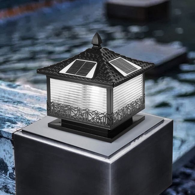 Simple LED Pillar Light Household Solar Lighting Fixture for Garden
