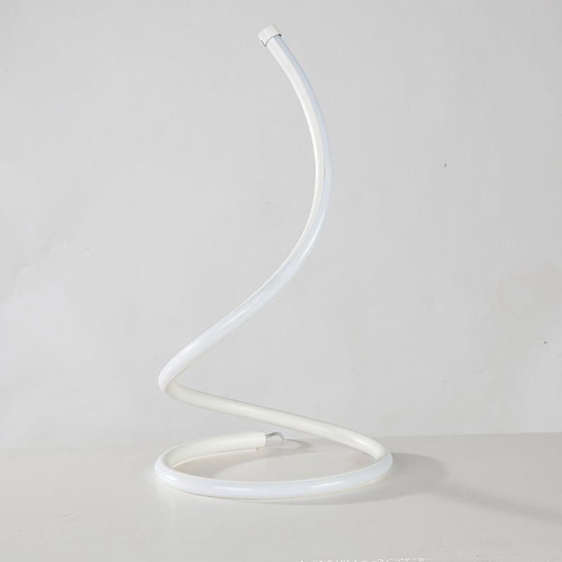 Curling Nightstand Lamp Simple Artistic Metal Bedside LED Linear Table Lighting