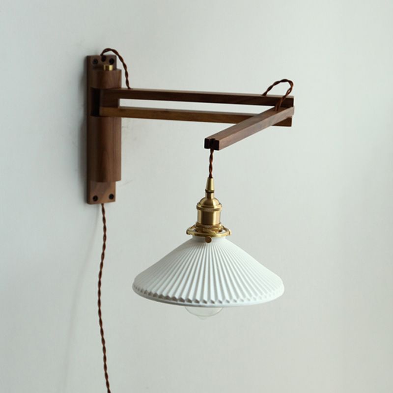 Moderner Stil ausgestellter Wandlampen Holz 1 Lichtwandbeleuchtung Armaturen
