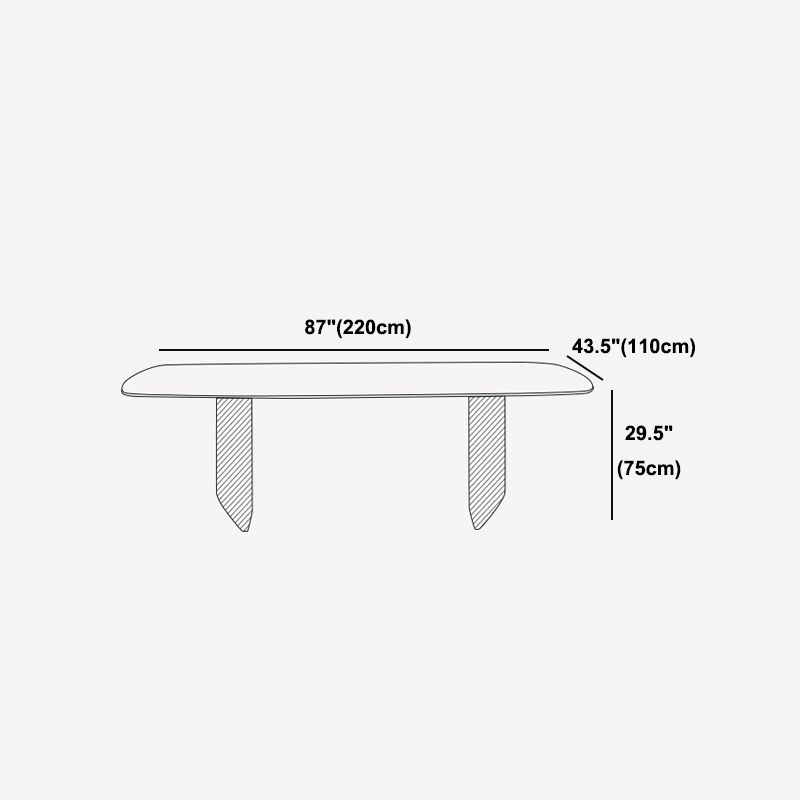 Metal Modern Rectangle Dining Table Sintered Stone Top Table for Home
