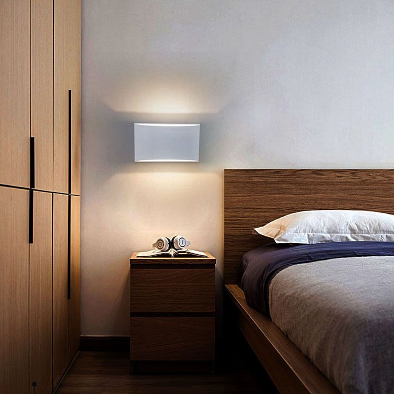 Contemporary Style Half-Cylinder Wall Mounted Light Metal 2 Lights Wall Washer Sconce in White