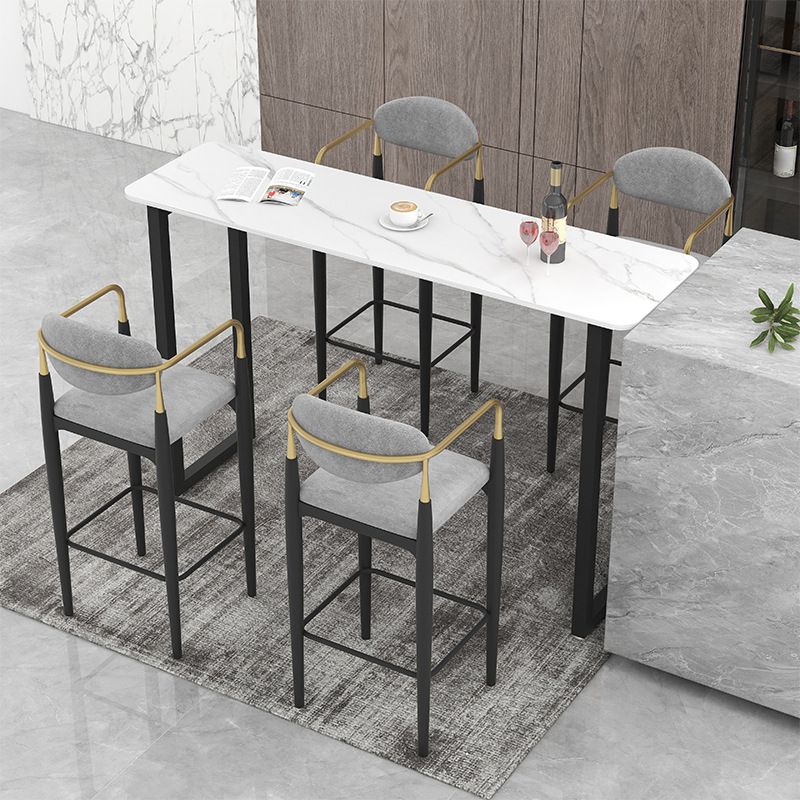 Rectangle Pub Table Contemporary Style Bar Table for Small Places