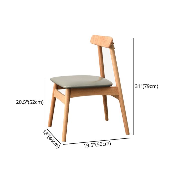 Chaise d'intérieur contemporaine à dossier ouvert en bois, chaise de salle à manger de 18 pouces de large