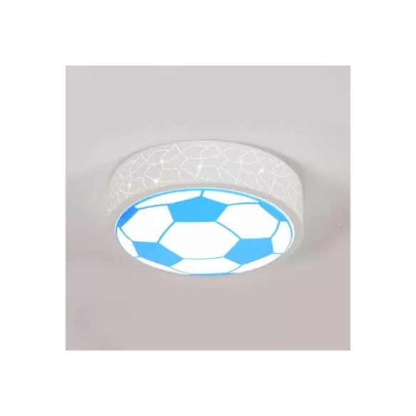 Plafoniera da calcio piatta in metallo, camera da letto per bambini, bagno, sport, luce creativa da incasso