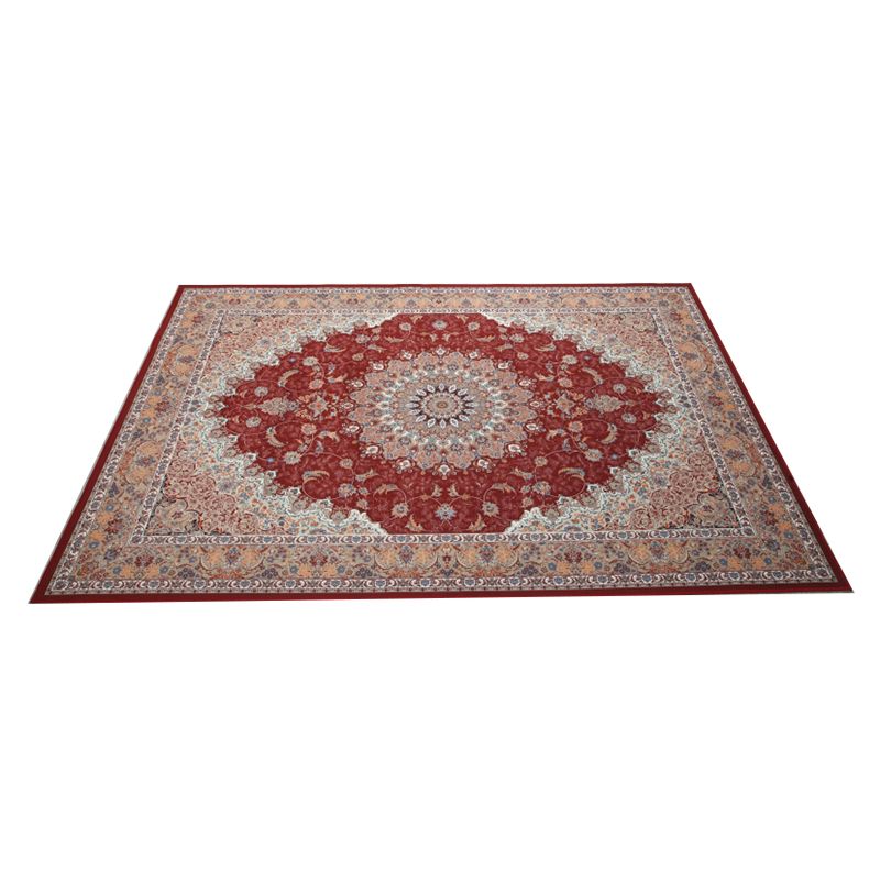 Reclaimed Medallion Print Rug Polyester Indoor Rug Stain Resistant Area Carpet for Living Room