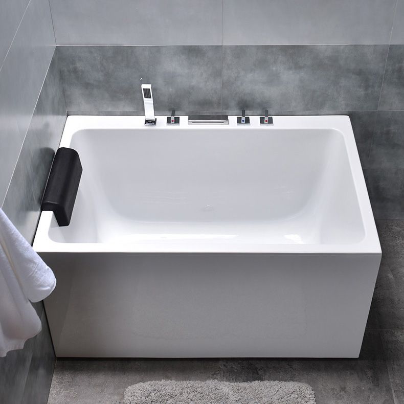 Modern Rectangular Bathtub Acrylic Center Soaking White Bath