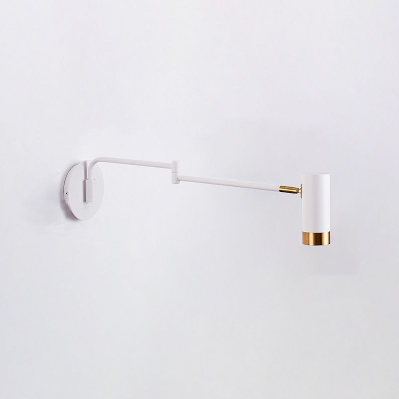 Modern Creative 1-Light Wall Lamp Cylindrical Iron Wall Light for Bedroom