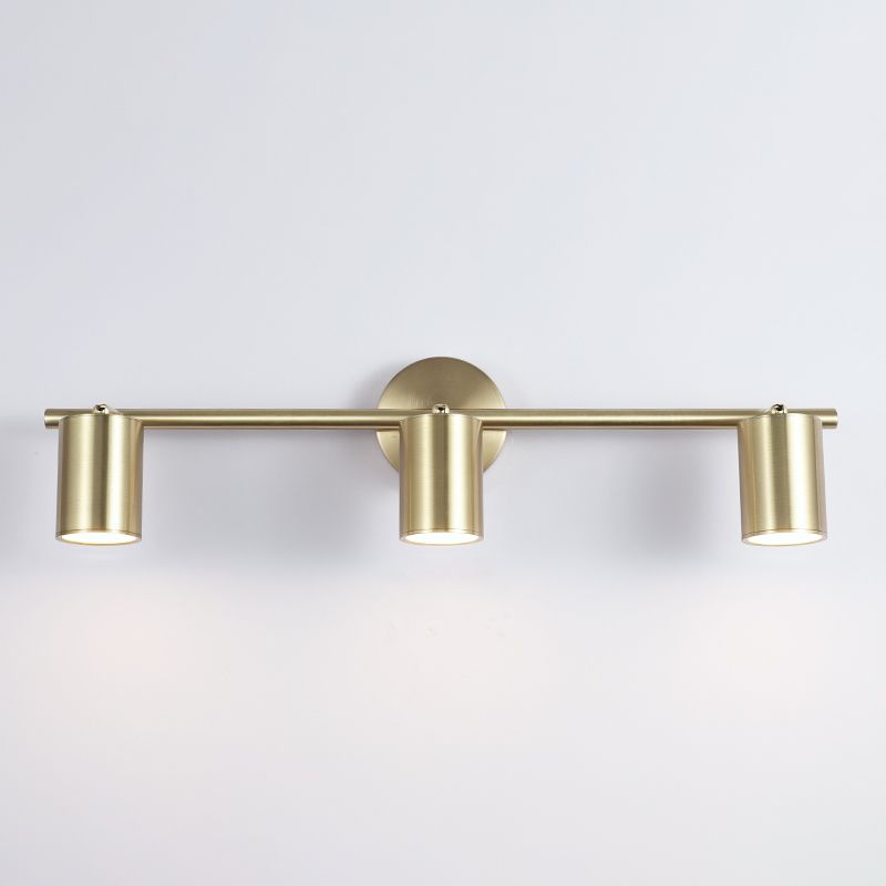 Gold Cylinder Mirror Light Modern Style Metal Wall Mount Lighting Fixture