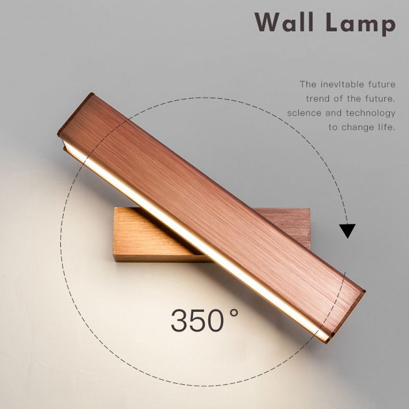 Rectangular Wall Light Sconces Modern Minimalist Style Aluminum 1 Light  Sconces