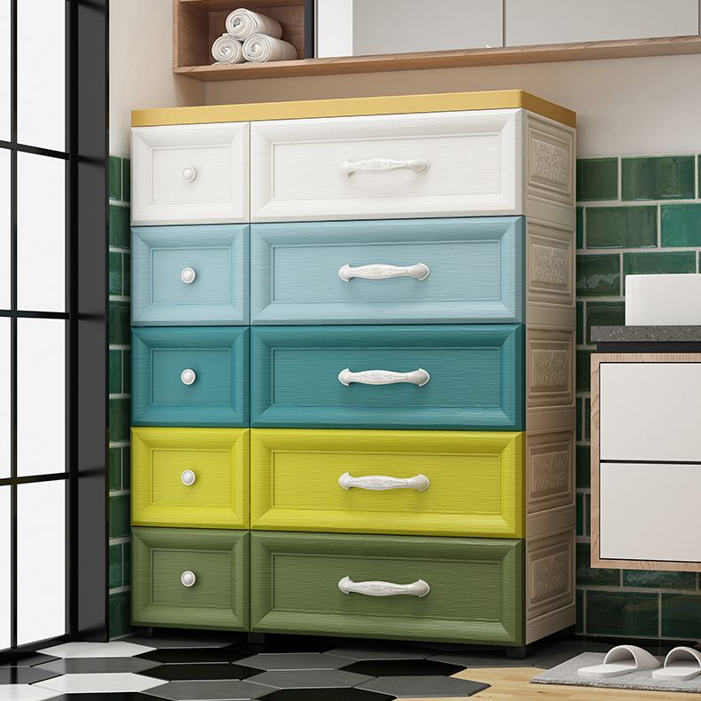 Contemporary Cabinet Plastic Storage Cabinet with Drawer for Bedroom