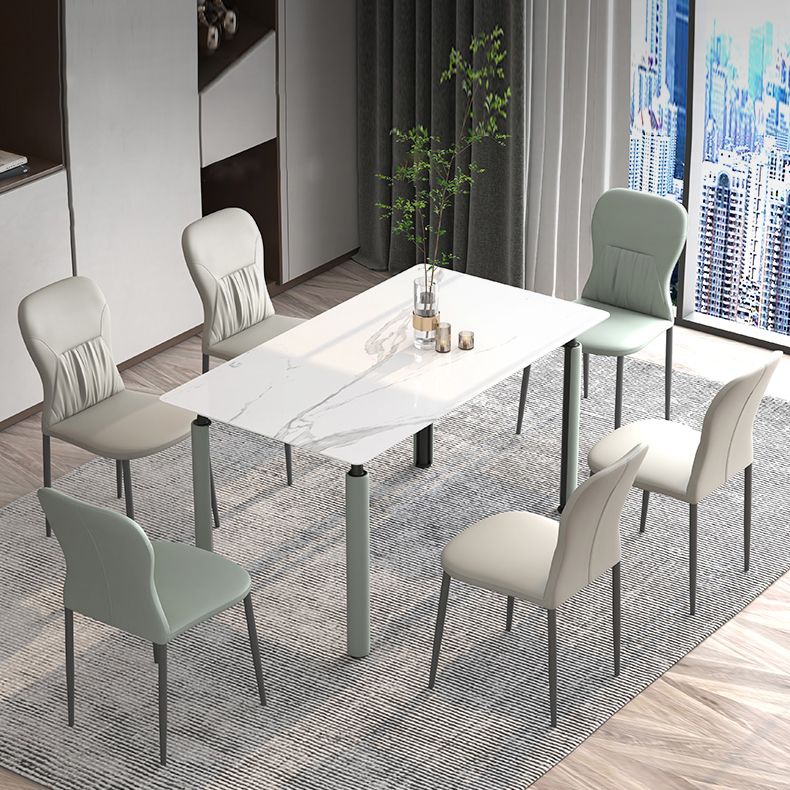 Contemporary Metal Dining Room Chairs PU Leather Dining Chairs for Home Use