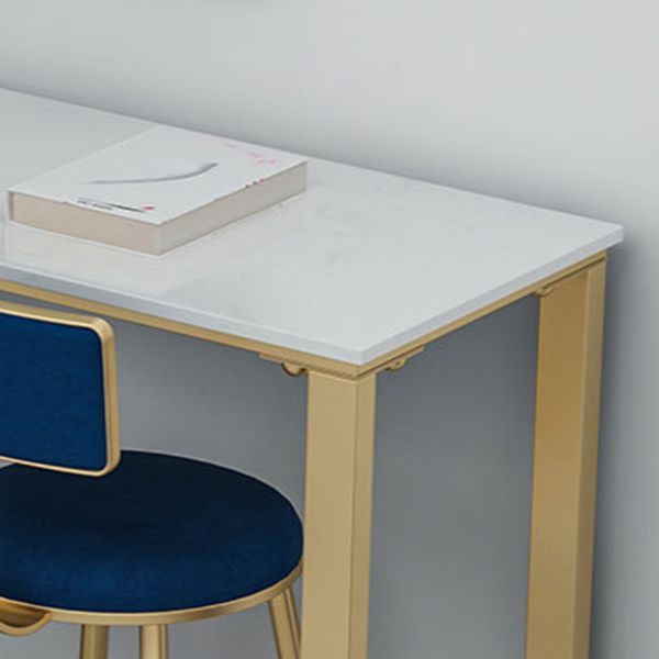 Glam Pub Table Bar Height Rectangle Gold Metal Base Bar Table for Outdoor