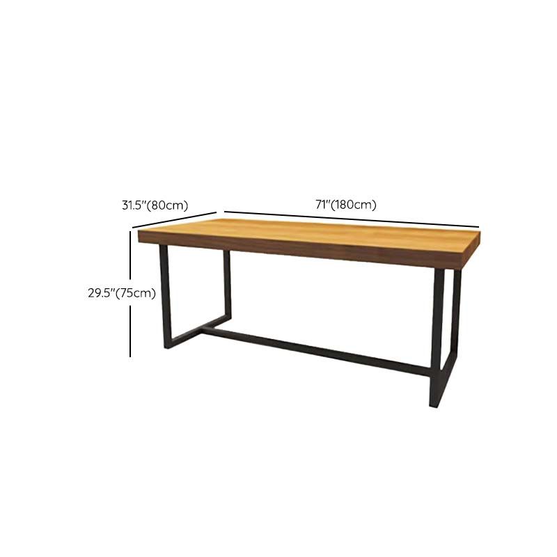 Industrial Brown Dining Table Indoor Rectangle Dinette Table with Metal Frame