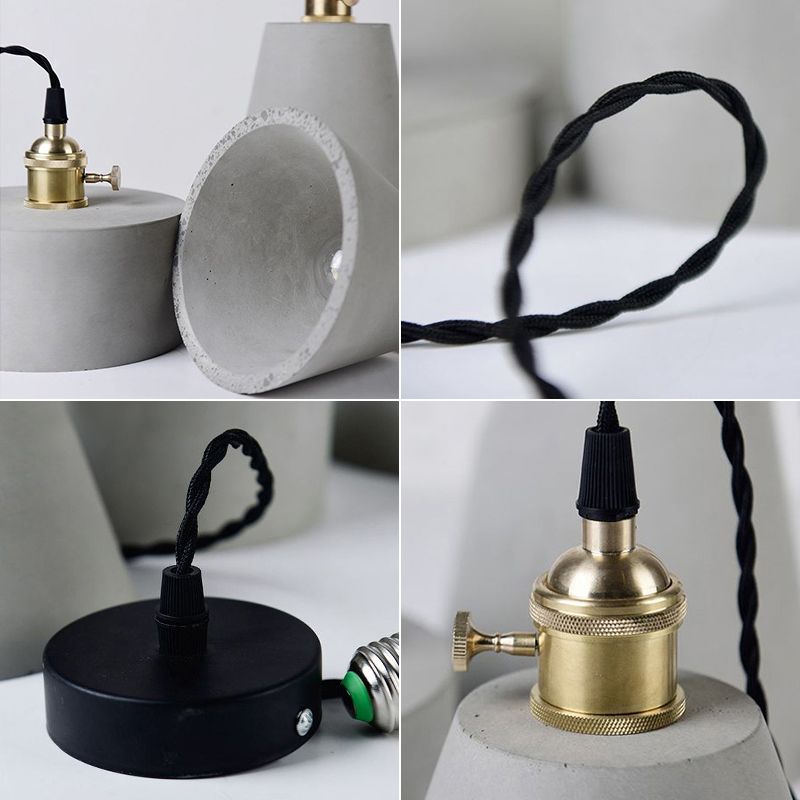 Gearceerde cement plafond suspensielamp moderne stijl grijze hanglampverlichting armatuur