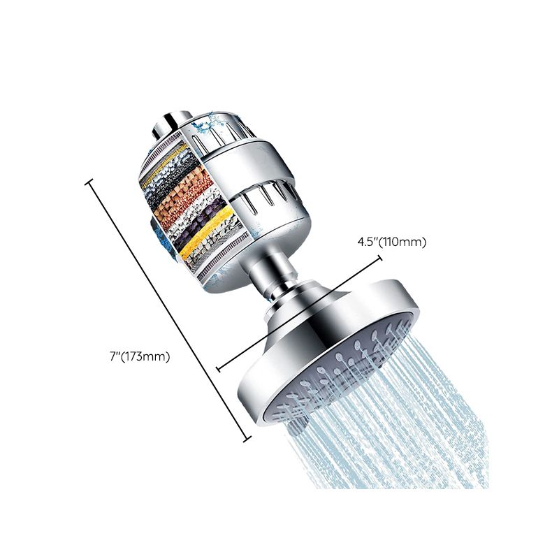 Modern Fixed Shower Head with Katalyst 4-inch Silver Wall-Mount Showerhead