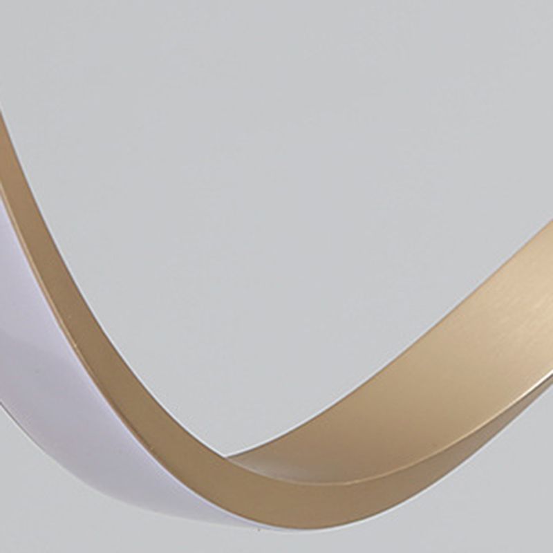 Twisted Metal Chandelier Pendant Light Simple Style LED Gold Suspension Pendant Light