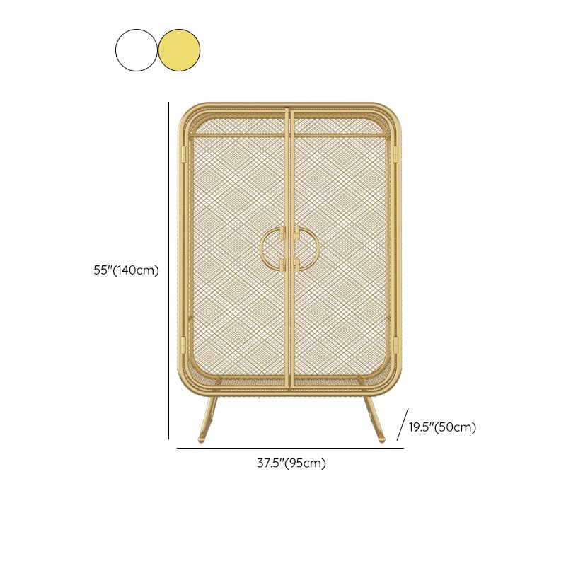 Nordic Iron Grid Wardrobe Long Hanging Storage Metal Storage Cabinet