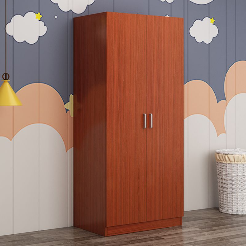 2 Door Modern and Contemporary Armoire Wood 4-shelf Wardrobe