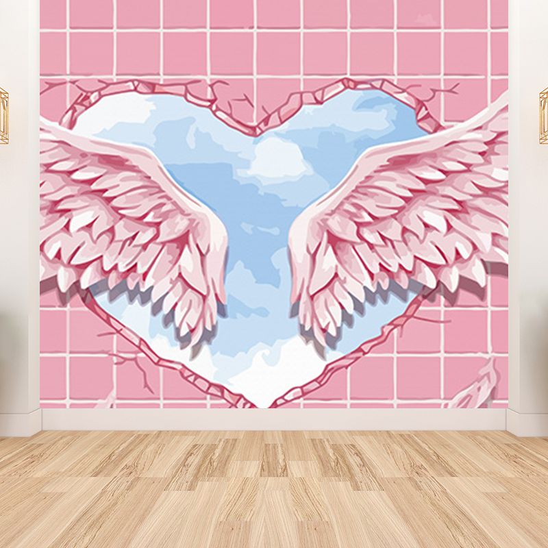 Large Bird Wing Mural Wallpaper Modern Natural Animals Wall Decor in Pastel Color