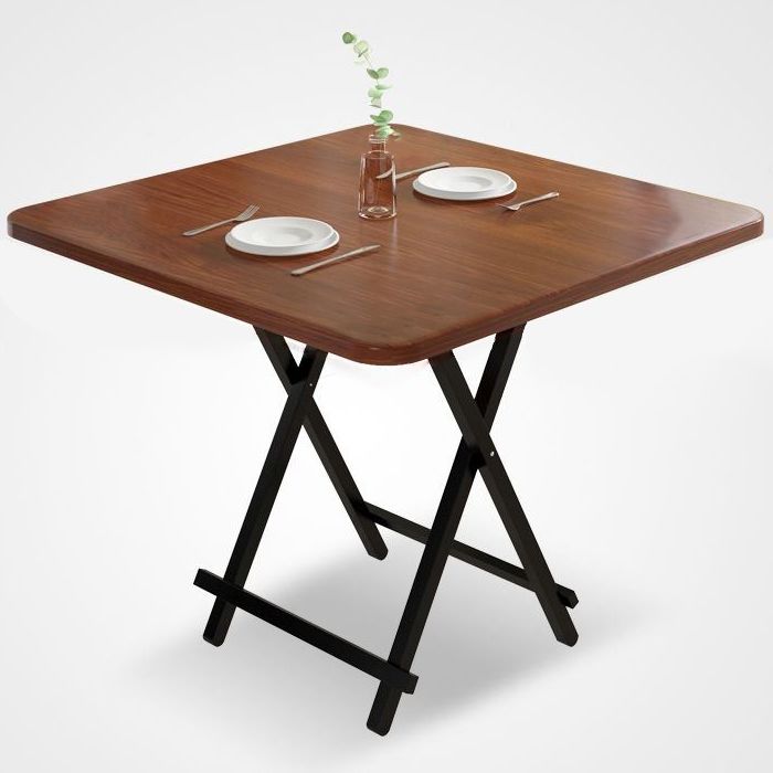 Industrieel uitbreidbare MDF -eettafel vierkante standaard eettafel voor keuken