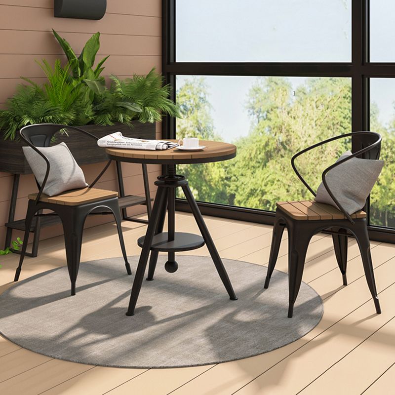 Industrial Style 1/2/3/5 Pieces Dining Set Reclaimed Wood Dining Table Set for Outdoor