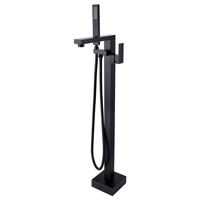 Modern Freestanding Tub Filler Trim Brass Floor Mounted with Risers Freestanding Faucet