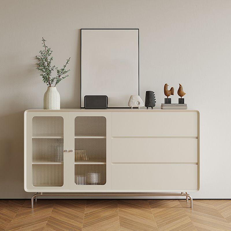 Contemporary Style Wood Buffet Sideboard with Cabinets and Drawers