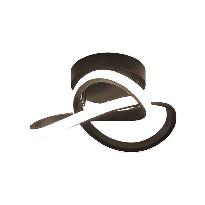 Twisted Aisle Ceiling Mounted Light Metal LED Nordic Semi Flush Mount Light