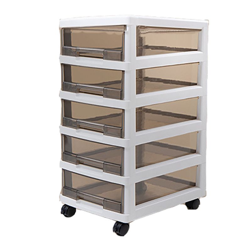 Vertical Transparent File Cabinet Modern Movable Drawers File Cabinet