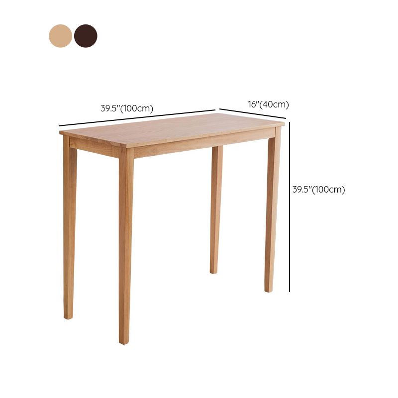 Modern Rectangle Bar Table Solid Wood Counter Height Bar Dining Table with 4 Legs