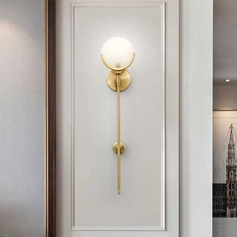 Single Golden Modernism Wall Mounted Sconce Shaded Wall Light for Dining Room